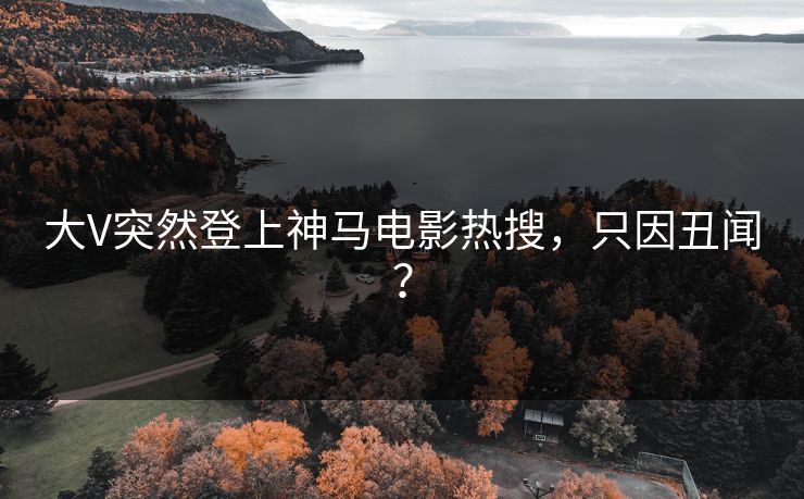 大V突然登上神马电影热搜，只因丑闻？
