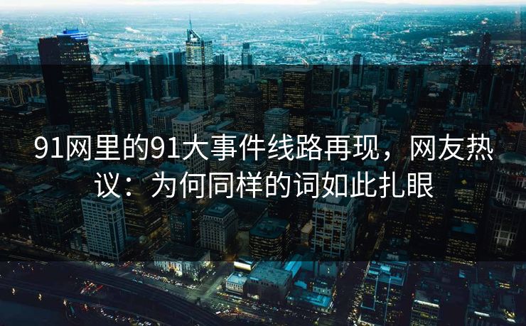 91网里的91大事件线路再现，网友热议：为何同样的词如此扎眼